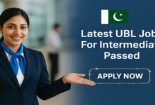 Latest UBL Jobs For Intermediate Passed