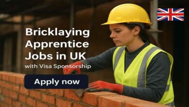 Bricklaying Apprentice Jobs in UK with Visa Sponsorship