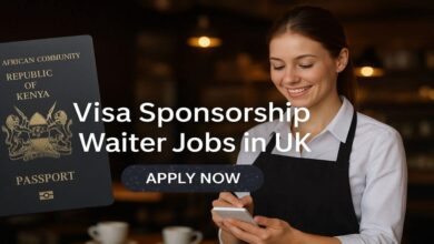 Visa Sponsorship Waiter Jobs in UK