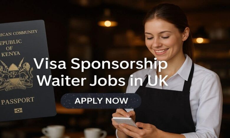 Visa Sponsorship Waiter Jobs in UK
