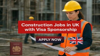 Construction Jobs in UK with Visa Sponsorship