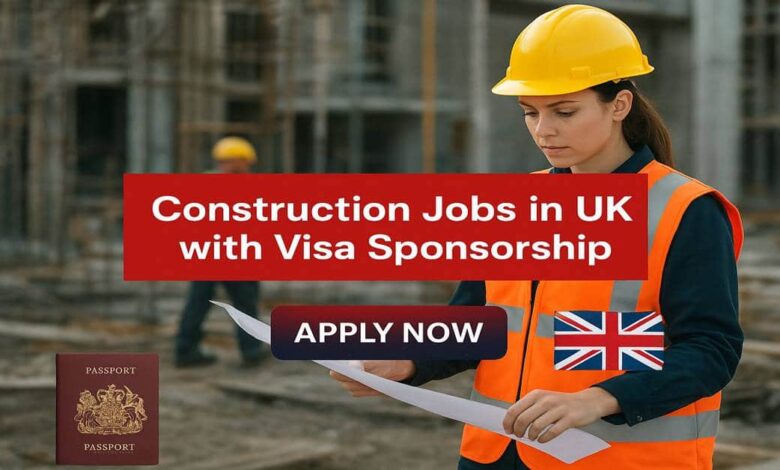Construction Jobs in UK with Visa Sponsorship