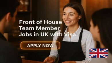 Front of House Team Member Jobs in UK with Visa