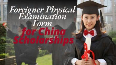 Foreigner Physical Examination Form for China Scholarships