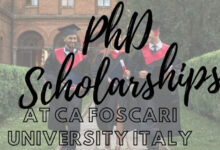 PhD Scholarships at Ca Foscari University Italy