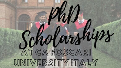 PhD Scholarships at Ca Foscari University Italy